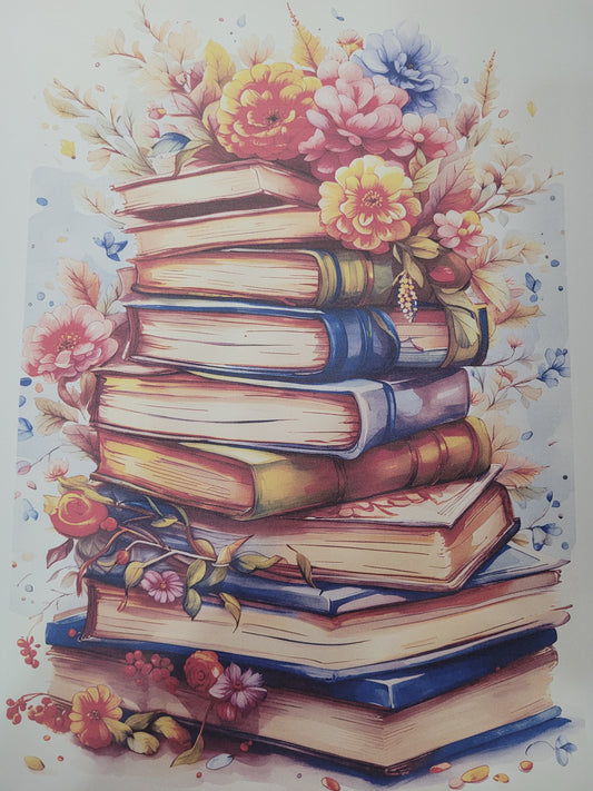 Book Stack Sublimation Print